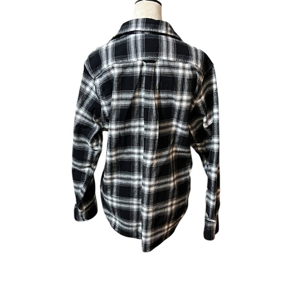 Jachs Heavy Flannel Shirt Mens Sz Large Black Plaid Button Down Winter - Picture 2 of 4